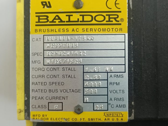 Baldor BSM80B-175AA Servo Drive Motor - W Bonfiglioli MVF-49-F